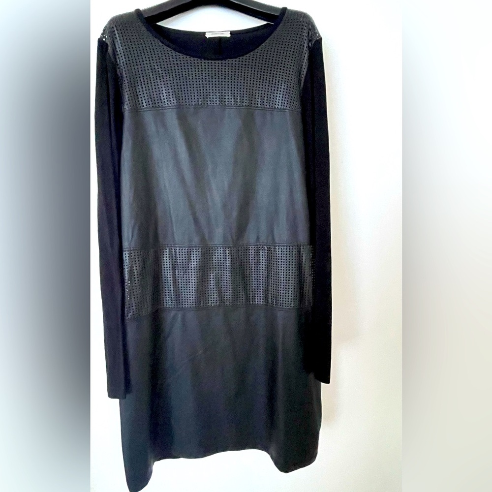Black vegan leather front mini dress in size S . Made in EU in great condition